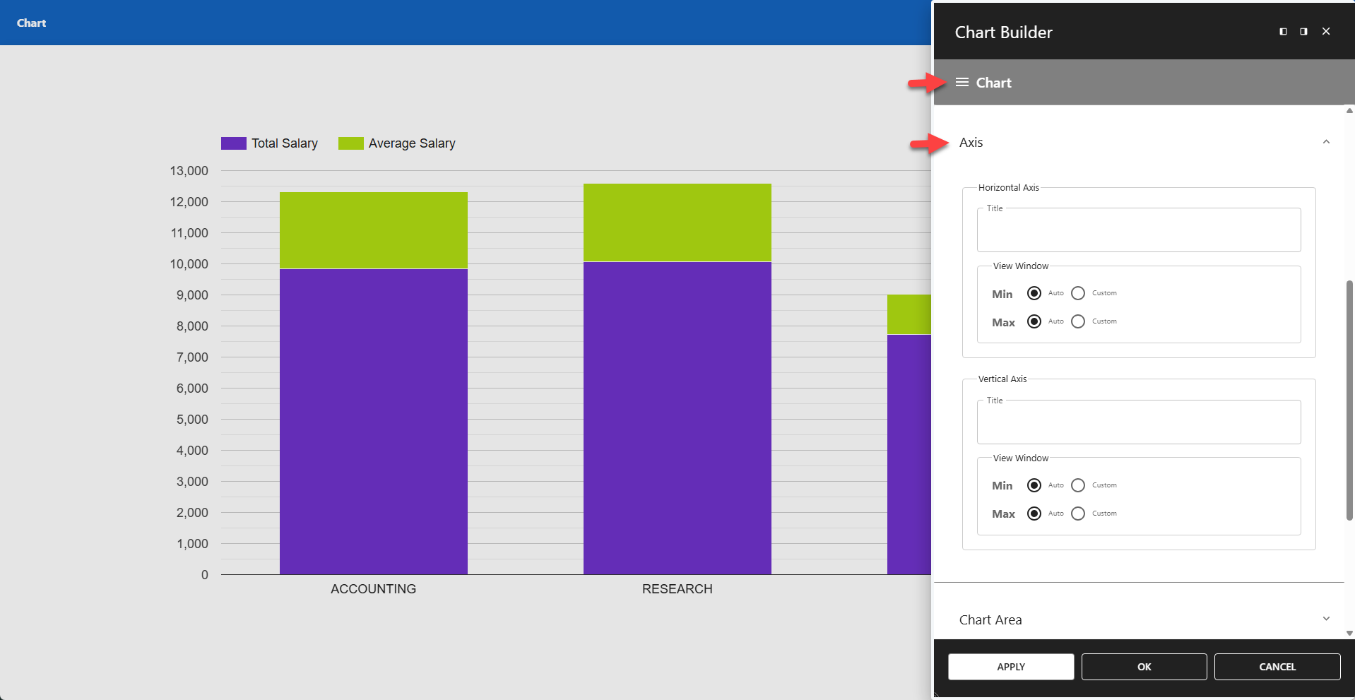 WP Data Access - Chart Axis