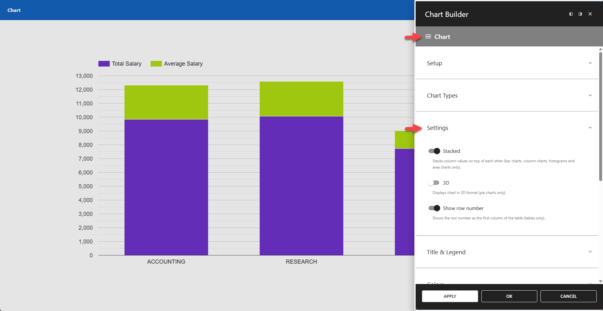 WP Data Access - Chart Settings
