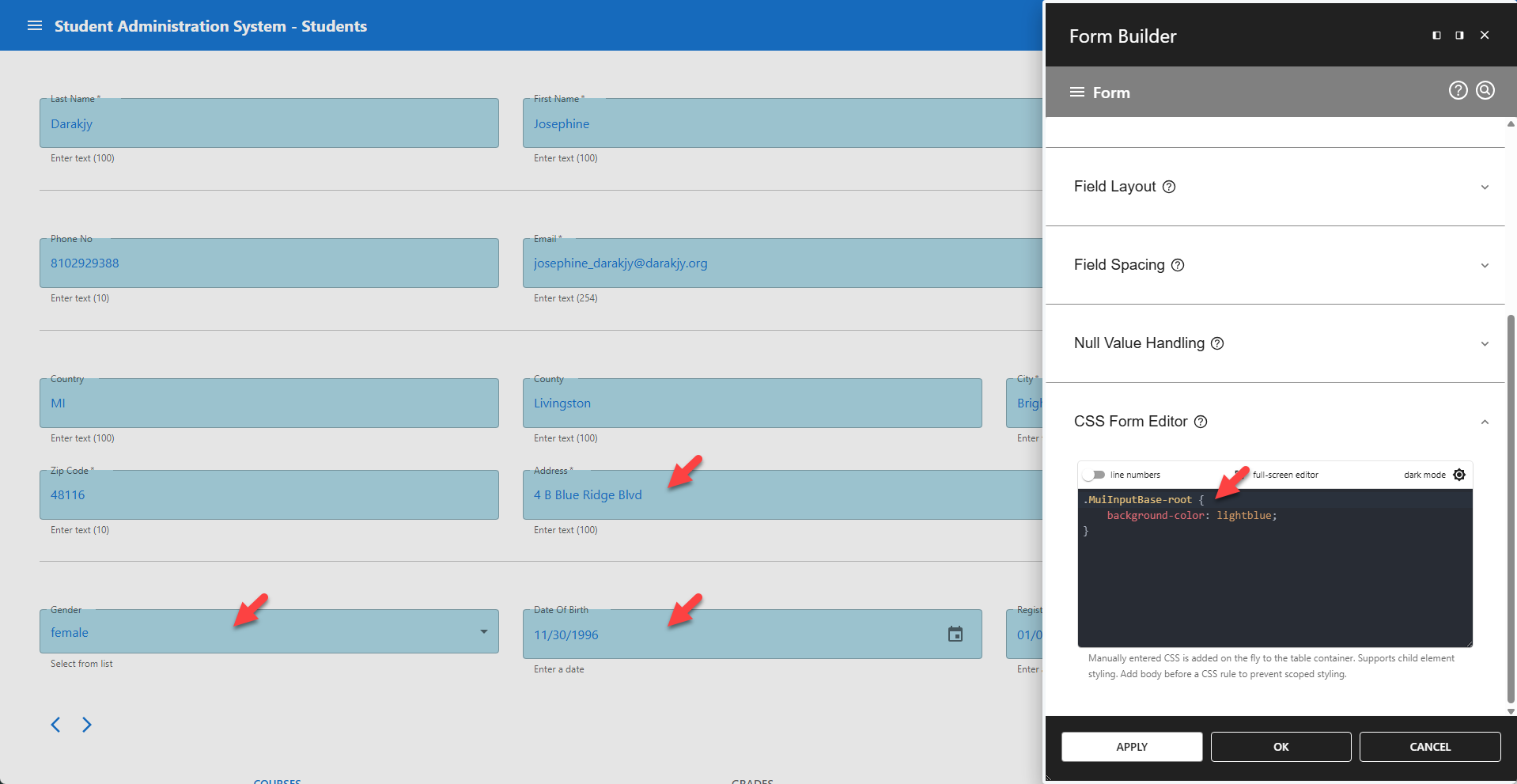 WP Data Access - CSS Form Editor