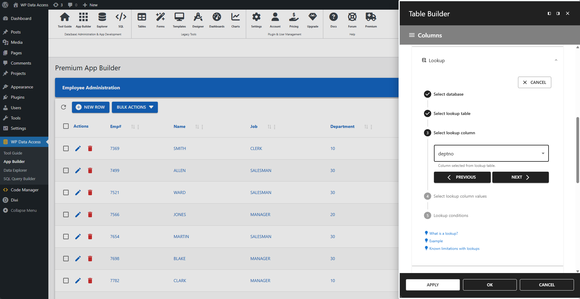 WP Data Access - Creating Lookups - Step 3