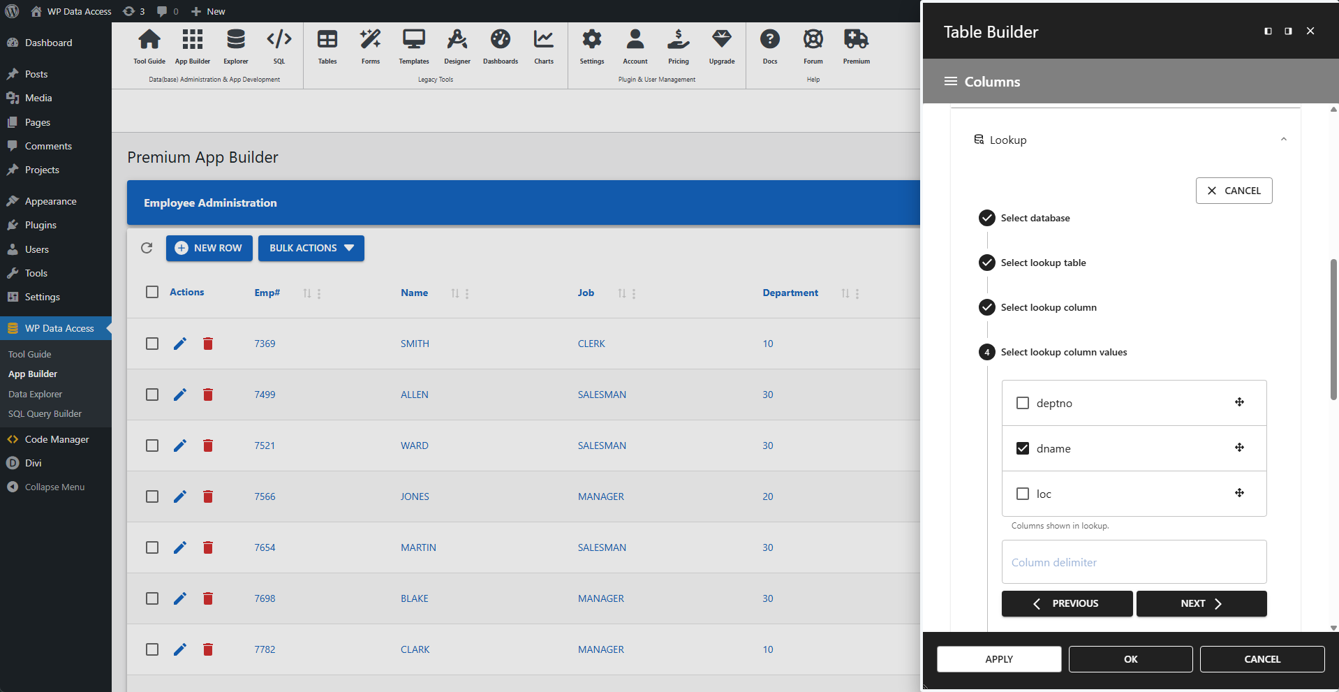 WP Data Access - Creating Lookups - Step 4