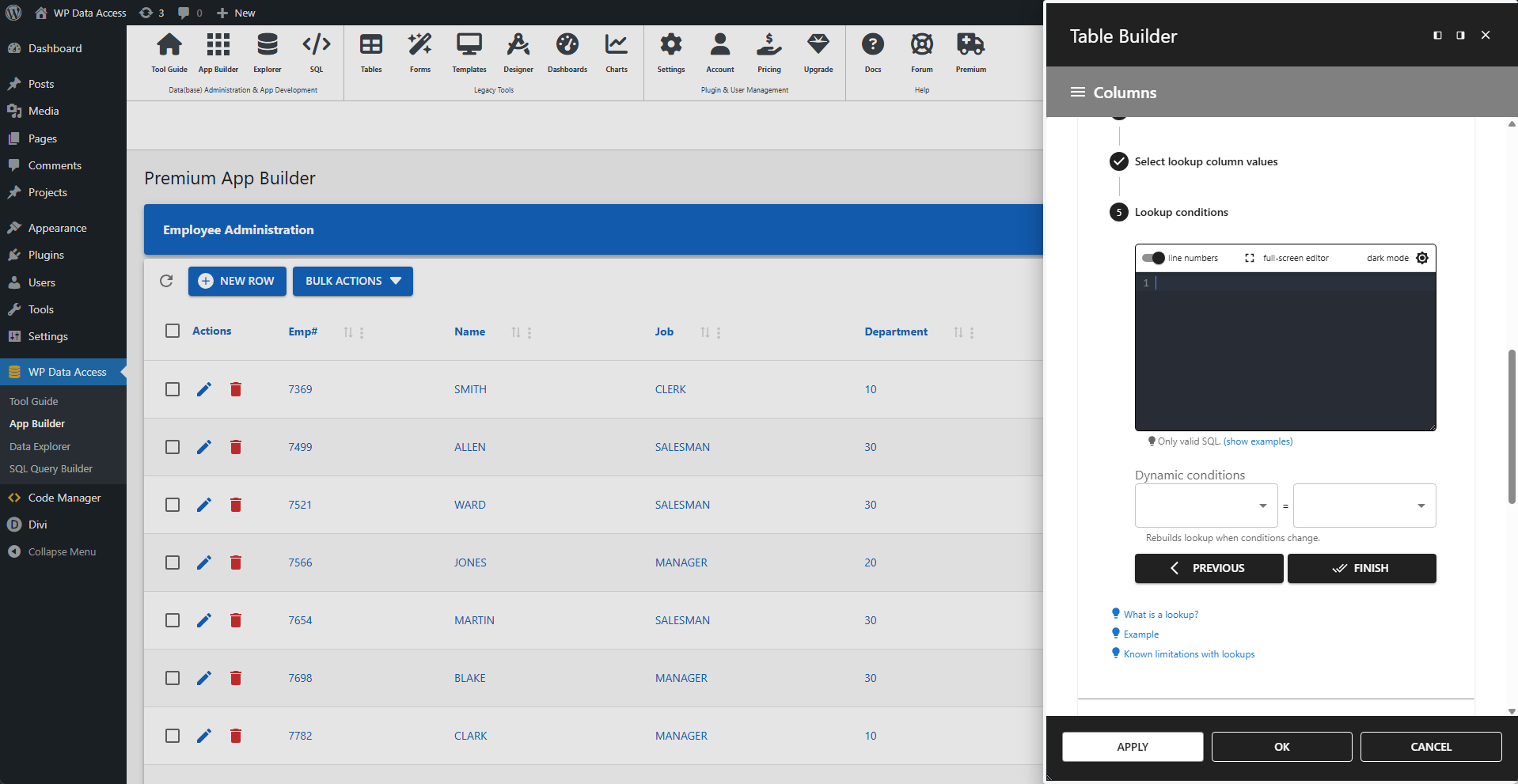 WP Data Access - Creating Lookups - Step 5