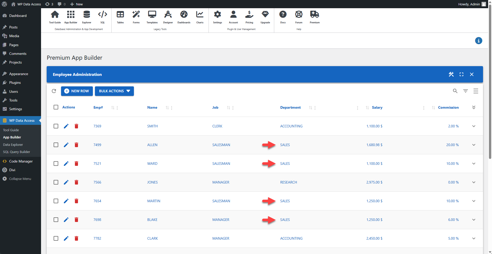 WP Data Access - Lookup Values In Table