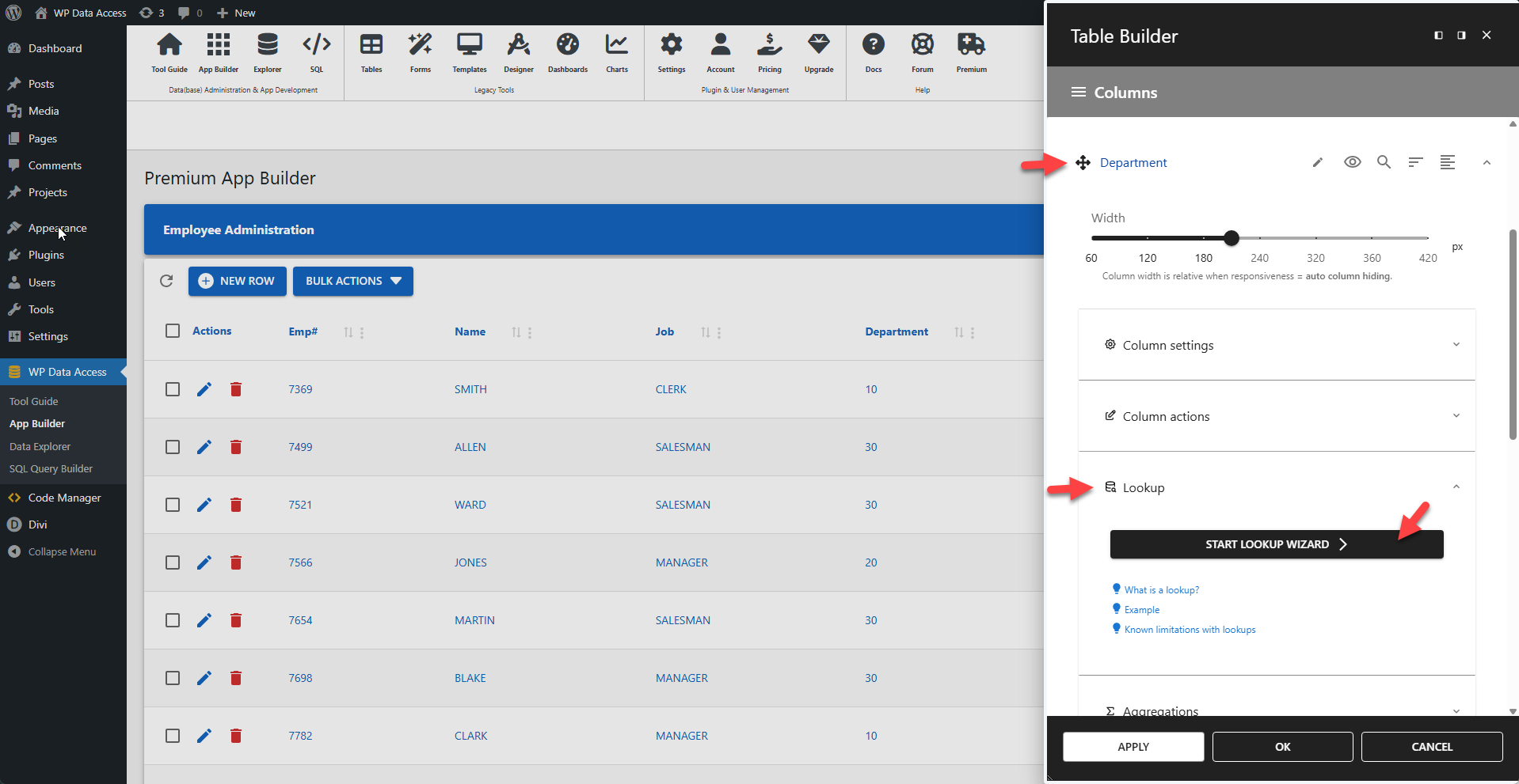 WP Data Access - Lookups Table