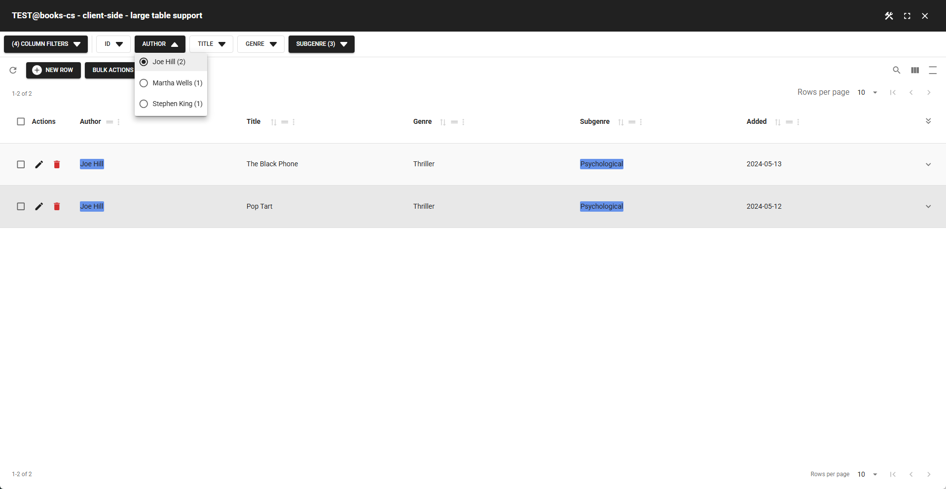 WP Data Access - Table Builder - Compact Drop-Down Column Filters - Single-Select Search Panes