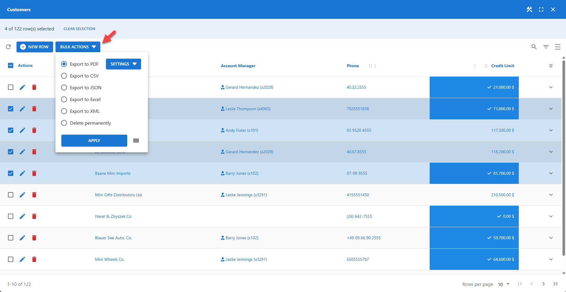 WP Data Access - Table Builder - Bulk Actions