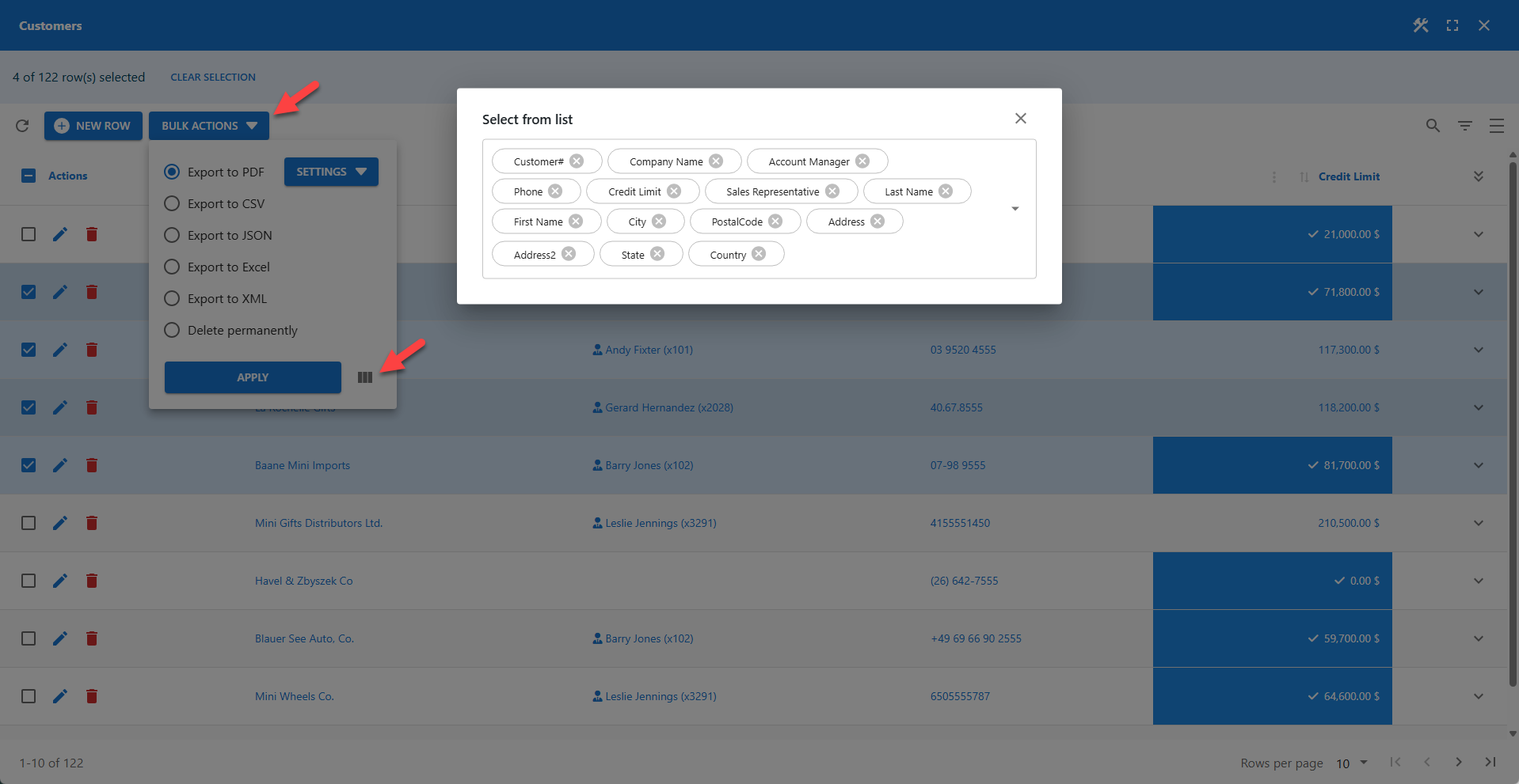 WP Data Access - Table Builder - Bulk Actions