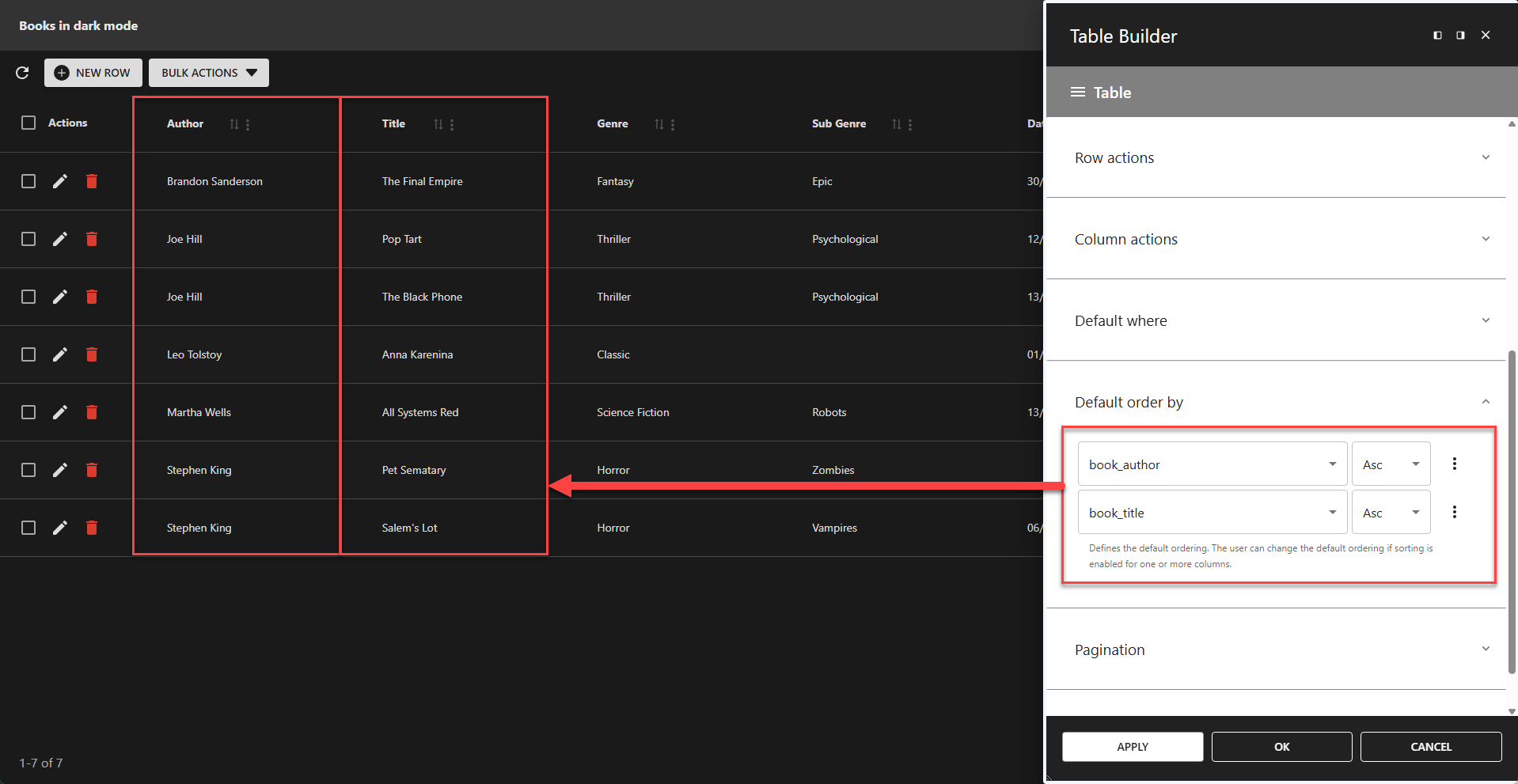WP Data Access - Table Builder - Default Order By
