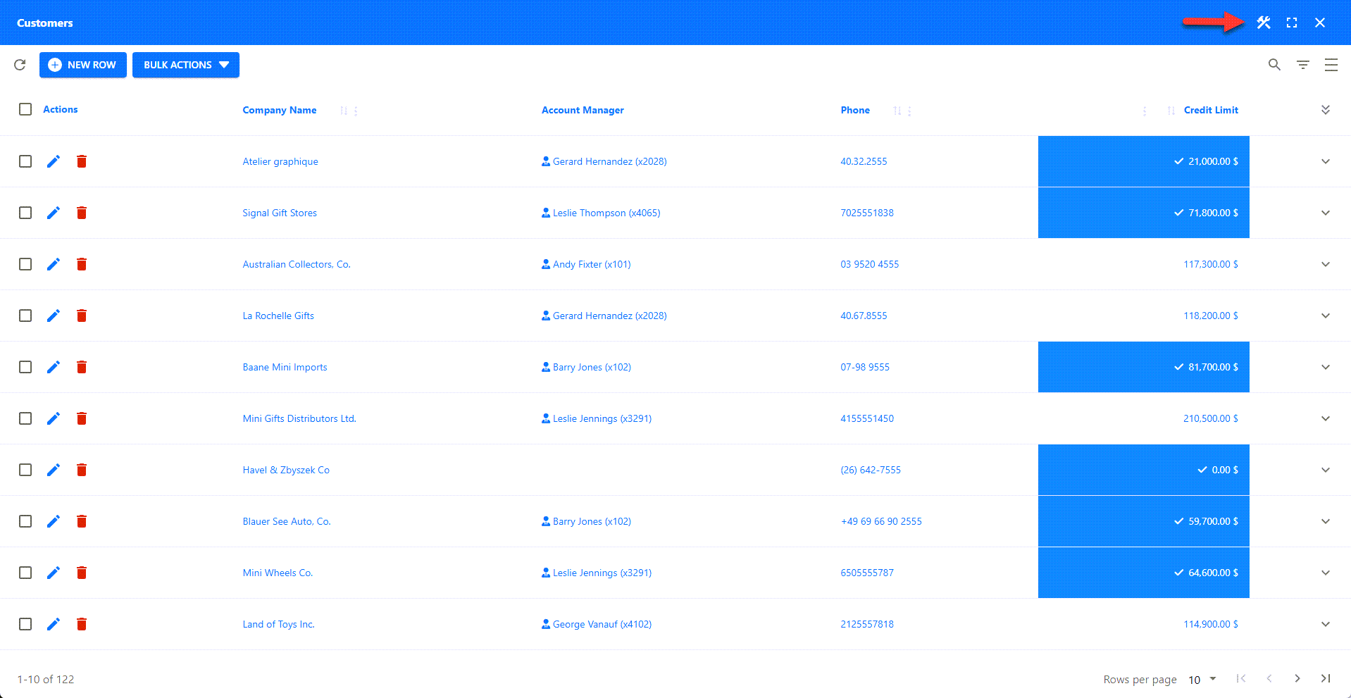 The Data Table toolbar displays the Table Builder icon.